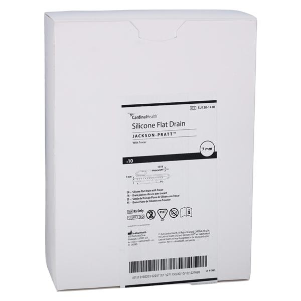 Jackson-Pratt Rubber Wound Drain Flat Tip Full Perforated, 8 BX/CA