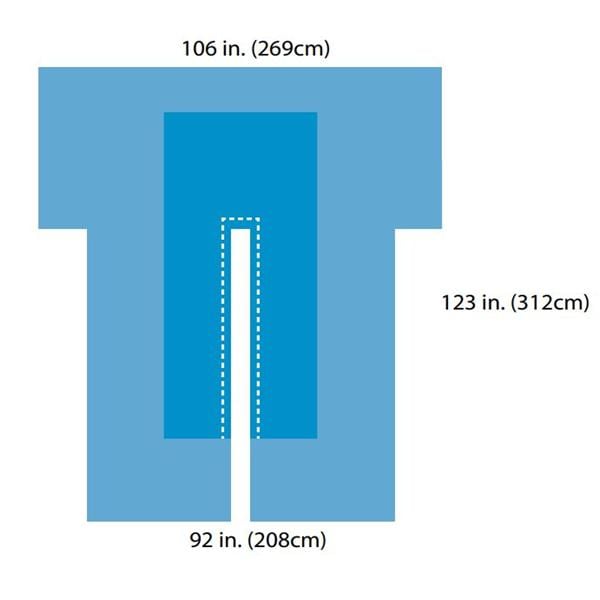 Drape Cardiovascular Sheet Convertors Tiburon Fenestrated 110x136" Blue 8/Ca
