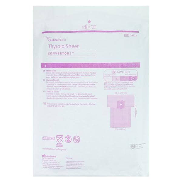 Drape Thyroid Surgical Convertors Tiburon 5x5 Dmnd Fen 77x121.5 Blu 12/Ca