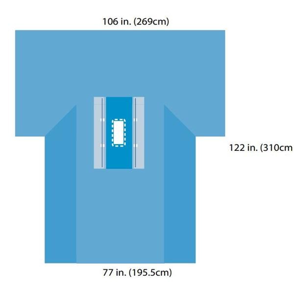 Convertors Tiburon 106x123x77" Sterile Laparotomy Drape 4x12" Fenestrated