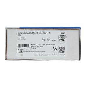 Ceramill Zolid FX Zirconia Disc A3.5/A4 98x14 Ea