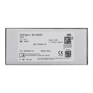 Zolid Gen-X Zirconia Disc BL3 98x20 Ea