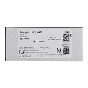 Zolid Gen-X Zirconia Disc A3.5 98x20 Ea
