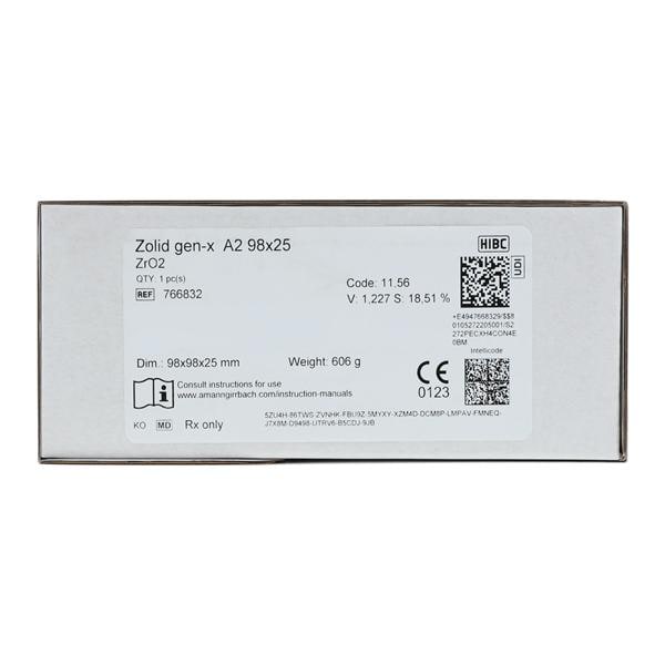 Zolid Gen-X Zirconia Disc A2 98x25 Ea product image