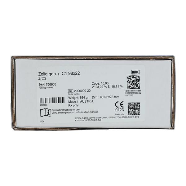 Zolid Gen-X Zirconia Disc 98x22 Ea product image