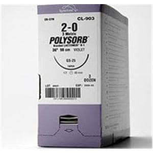 Polysorb Suture 4-0 30" Polyester Braid C-13 Violet 36/Ca