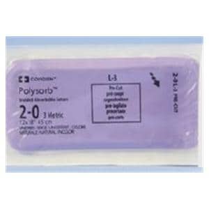 Polysorb Suture 2-0 18" Polyester Braid Undyed 24/Ca