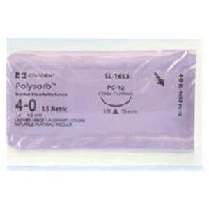 Polysorb Suture 4-0 18" Polyester Braid PC-12 Undyed 36/Ca