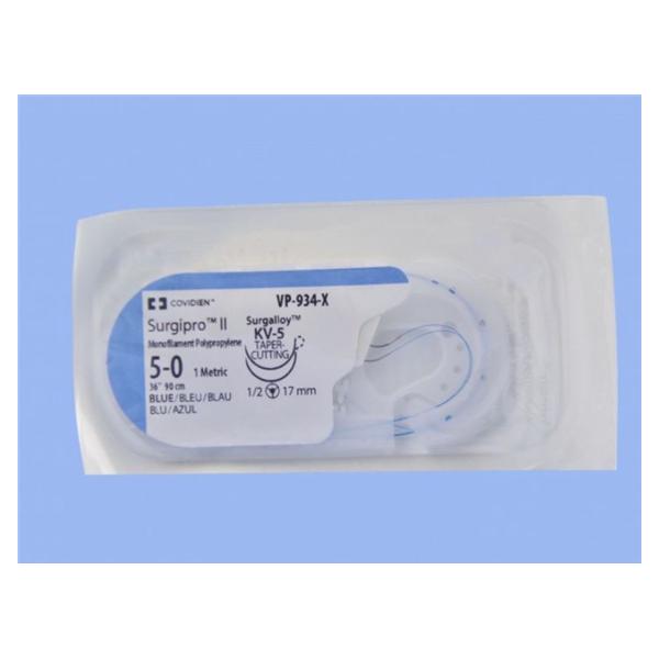Surgipro II Suture 5-0 36" Polypropylene Monofilament KV-5/KV-5 Blue 36/Bx