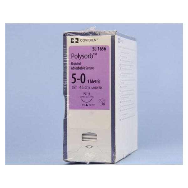 Polysorb Suture 5-0 18" Polyester Braid PC-11 Undyed 36/Ca