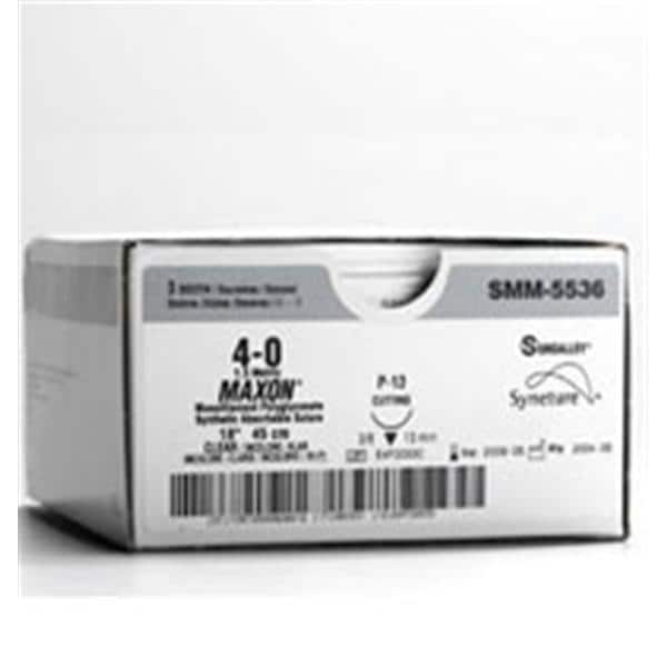 Maxon Suture 2-0 30" Polyglyconate Copolymer Monofilament C-16/CE-10 Clear 36/Ca