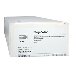 Self-Cath Soft Intermittent Catheter Straight Tip PVC/Siliconized Surface 12Fr