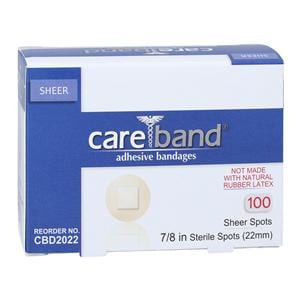 Careband Adhesive Bandage Fabric 7/8" Sheer/Flesh Sterile 12BX/Ca