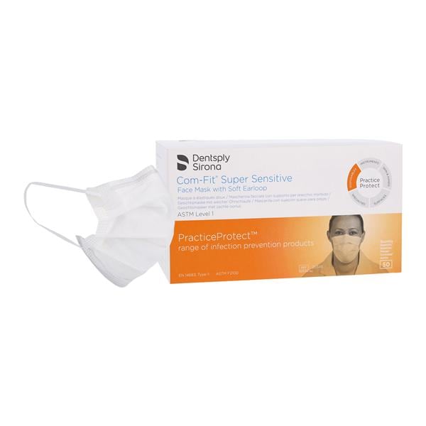 Com-Fit Super Sensitive Procedure Mask ASTM Level 1 White Adult 50/Bx