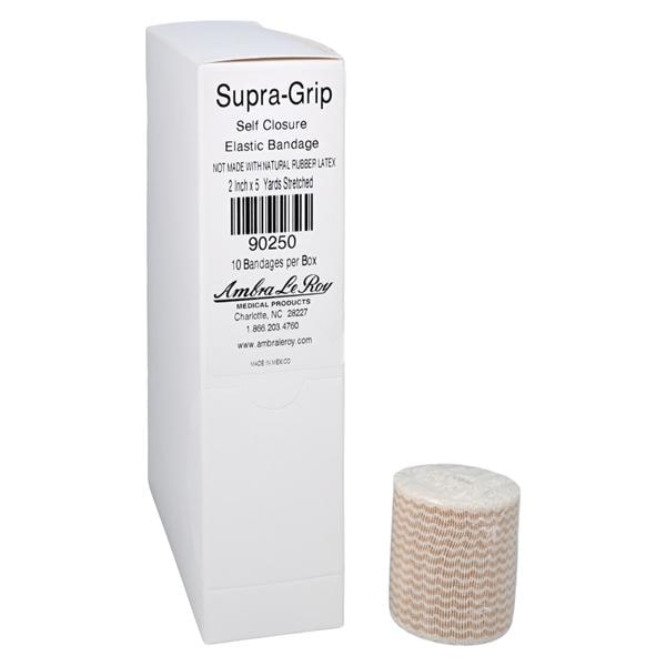 Supra-Grip Elastic Support Bandage Elastic/Cotton/Polyester 2"x5yd Tan NS 10/Bx