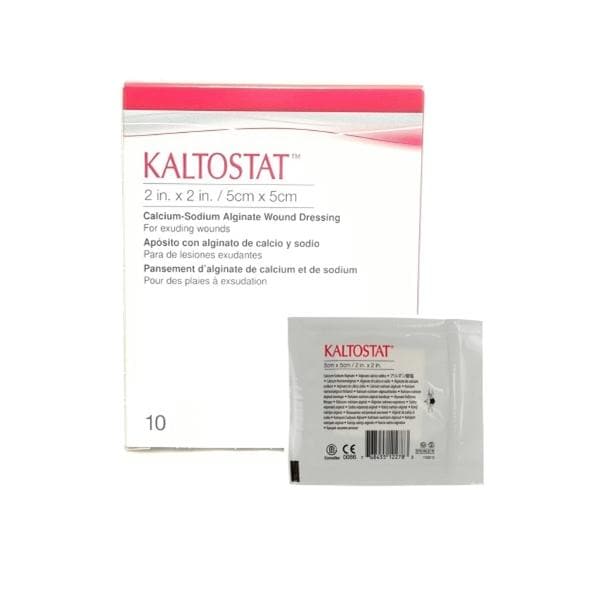 Kaltostat Calcium Alginate Wound Dressing 2x2" Sterile Square Cal Sod Alg Abs LF