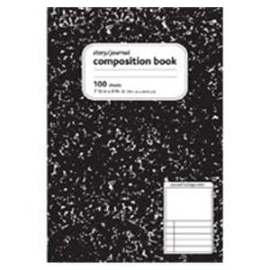 Composition Book 7.5 in x 9.75 in Unruled/Wide Ruled 100 Sheets Ea