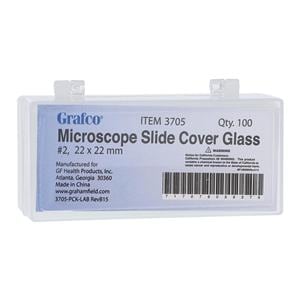 Grafco Microscope Cover Glass 22x22mm #2/Square Edge 100/Bx