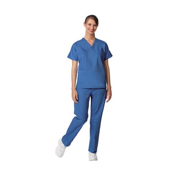 Scrub Shirt 1 Pocket Set-In Short Sleeves 5X Large Ceil Blue Unisex Ea