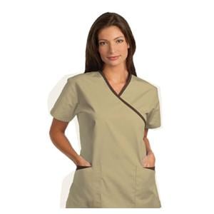 Fashion Seal Scrub Shirt XOvr Nck 3 Pkts StIn Slv X-Small Tn/Choc Womens Ea