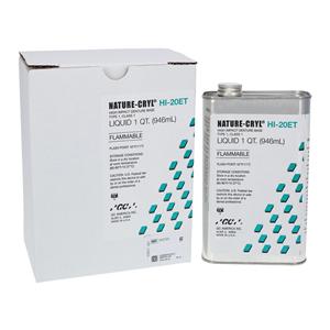Nature-Cryl Denture Resin HI-20ET Heat Cure Liquid 20Mnt/2 Hrs/Ovrnght 32oz/Bt