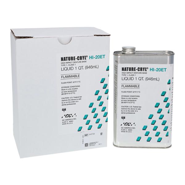 Nature-Cryl Denture Resin HI-20ET Heat Cure Liquid 20Mnt/2 Hrs/Ovrnght 32oz/Bt