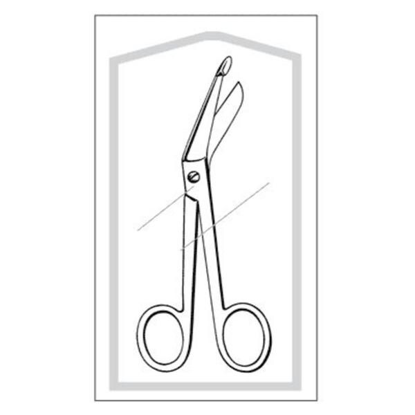 Econo Lister Bandage Scissors Angled 5-1/2" Stainless Steel Sterile Disp 50/Bx