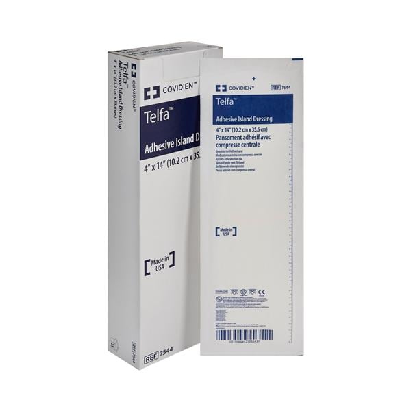 Telfa Cotton/Polyester Island Dressing 4x14" Sterile Non-Adherent Adhs Abs LF
