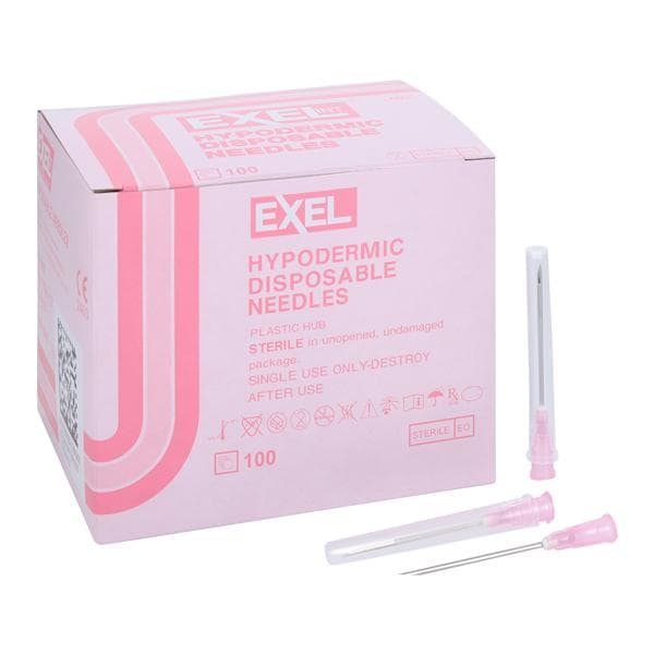 Hypodermic Needle 18gx1-1/2" Pink Conventional 100/Bx