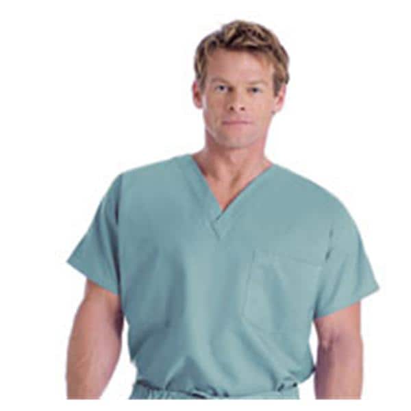 Essentials Scrub Top V-Neck 1 Pocket Short Sleeves X-Small Seaspray Unisex Ea