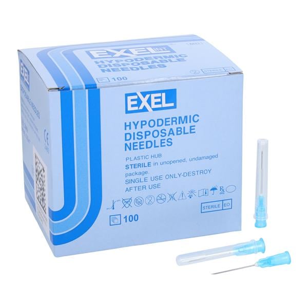 Hypodermic Needle 23gx1" Light Blue Conventional 100/Bx