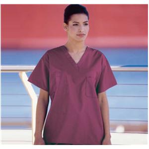 Fashion Blend Scrub Shirt 1 Pocket Set-In Short Sleeves X-Small Crnbry Unisex Ea