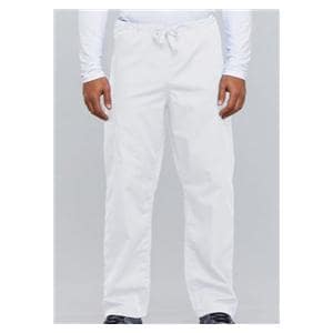 Cherokee Scrub Pant 65% Polyester / 35% Cotton 3 Pockets Small White Unisex Ea