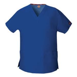 Dickies Scrub Shirt V-Neck 3 Pockets Short Sleeves 2X Small Glxy Bl Womens Ea