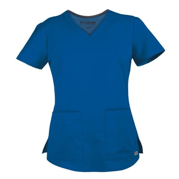 Greys Anatomy Scrub Shirt V-Neck 2 Pockets Short Sleeves 2X Large Ryl Womens Ea