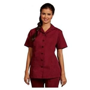 Scrub Shirt 2 Pockets Short Sleeves Large Burgundy Womens Ea