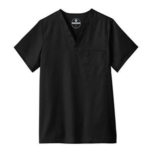 Scrub Shirt V-Neck 1 Pocket Set-In Sleeves X-Small Black Unisex Ea