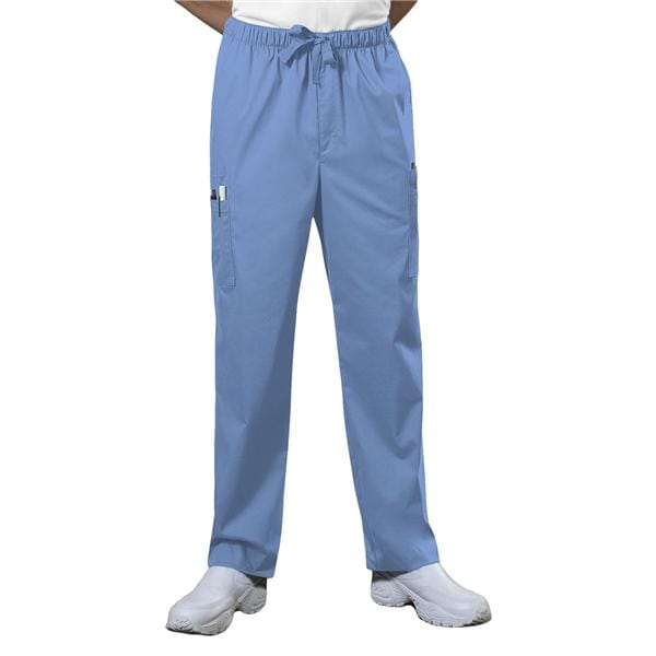 Scrub Pant Poly/Ctn/Spndx 7 Pockets Large Ceil Blue Mens Ea