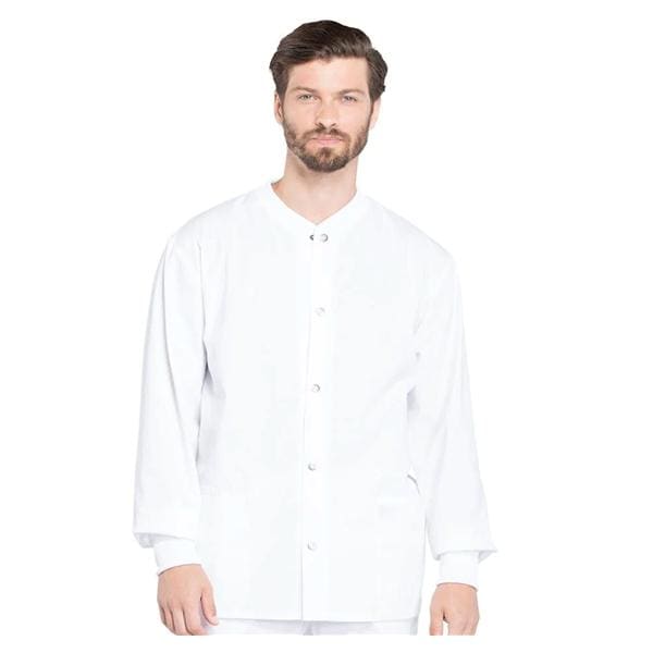 Warm-Up Jacket 3 Pockets Long Sleeves / Knit Cuff 30 in Small White Mens Ea product image