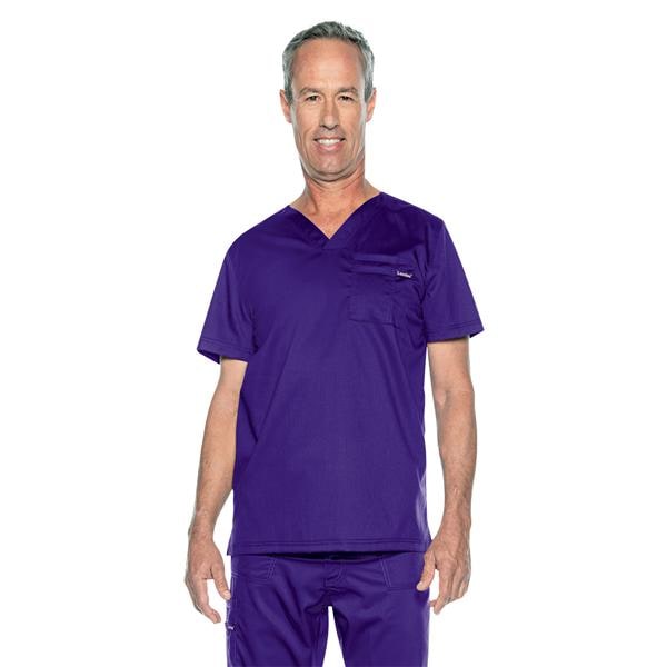 Proflex Scrub Top V-Neck 2 Pockets Small Grape Unisex Ea