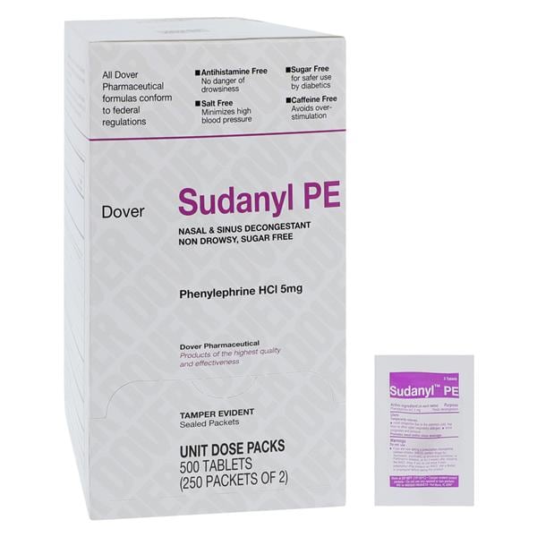 Sudanyl PE Nsl Dcngstnt Tablets 5mg Unit Dose Packet 250x2/Bx