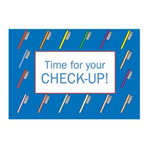Imprinted Recall Cards Time For Checkup Brushes 4 in x 6 in 250/Pk