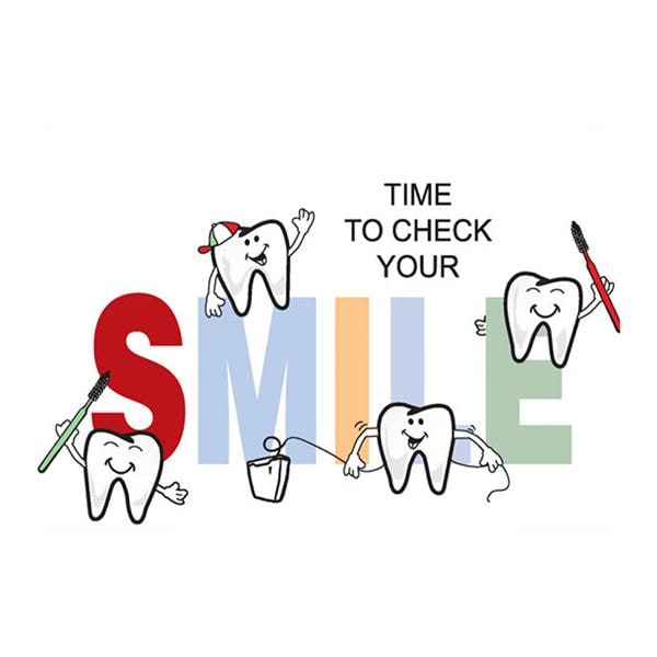 Imprinted Recall Cards Check Smile 4 in x 6 in 250/Pk product image