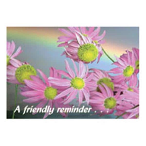 Imprinted Recall Cards Pink Flowers 4 in x 6 in 250/Pk