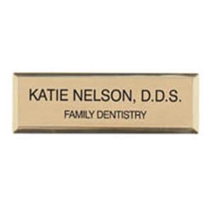 Pocket Name Badge Gold 0.75 in x 2.75 in Ea