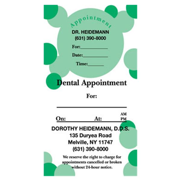 3662991 Peel N Stick Appointment Card Henry Schein Dental