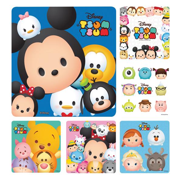 Stickers 2.5 in x 2.5 in Disney's Tsum Tsum Assorted 100/Rl
