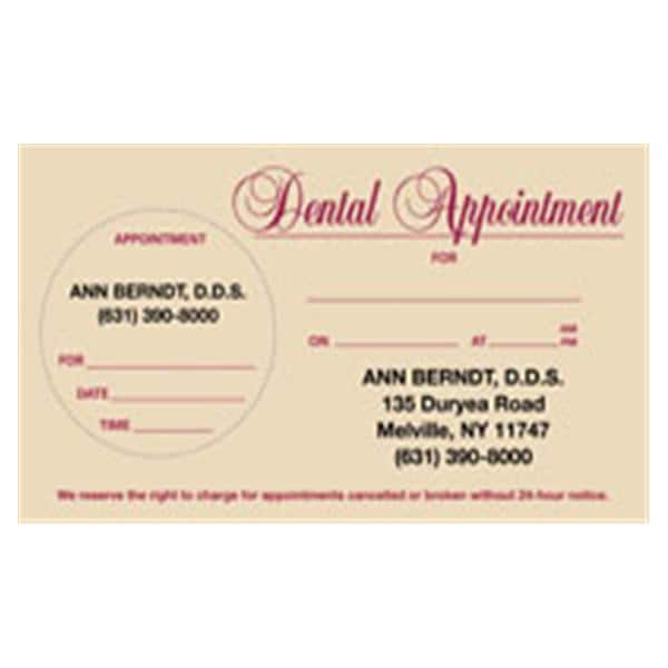 Peel N Stick Appointment Card Beige / Red Card 500/Bx