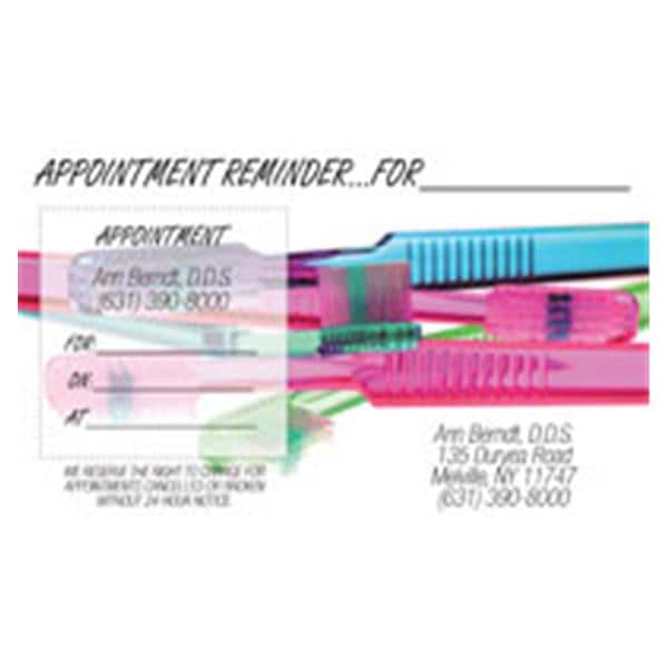 Peel N Stick Appointment Card Toothbrushes 500/Bx product image