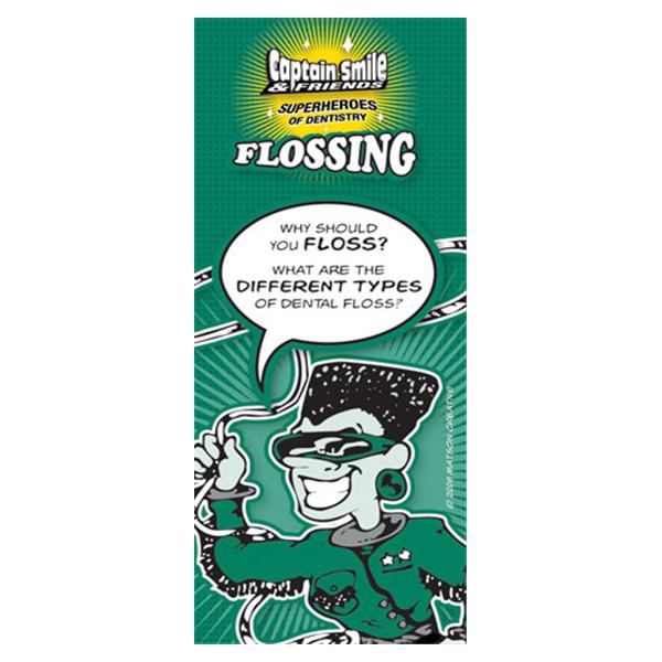 Captain Smile & Friends Brochure Flossing 4 Panels English 50/Pk